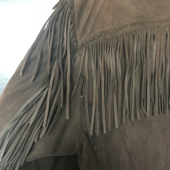 Coachella Leather Fringe Suede Jacket -Vintage - Picture 5 of 8